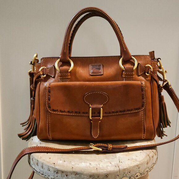 Dooney & Bourke Handbags - DOONEY BOURKE Vintage Florentine Medium Pocket Satchel Natural